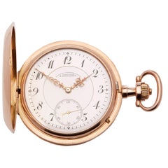 A. Lange & Sohne Pocket Watch Half Hunter Case 14 Karat Yellow Gold Calibre 43