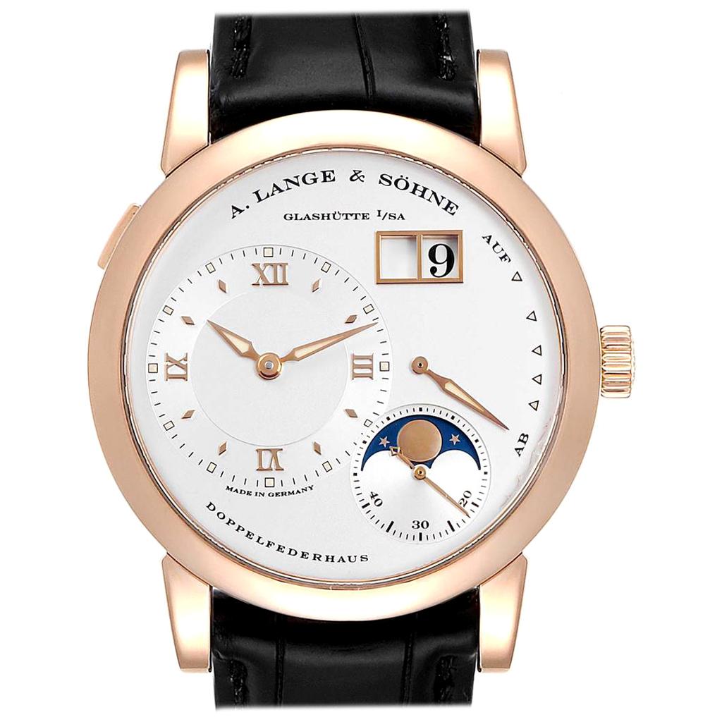 A. Lange Sohne Rose Gold Moonphase Men’s Watch 109.032 Box Papers For Sale