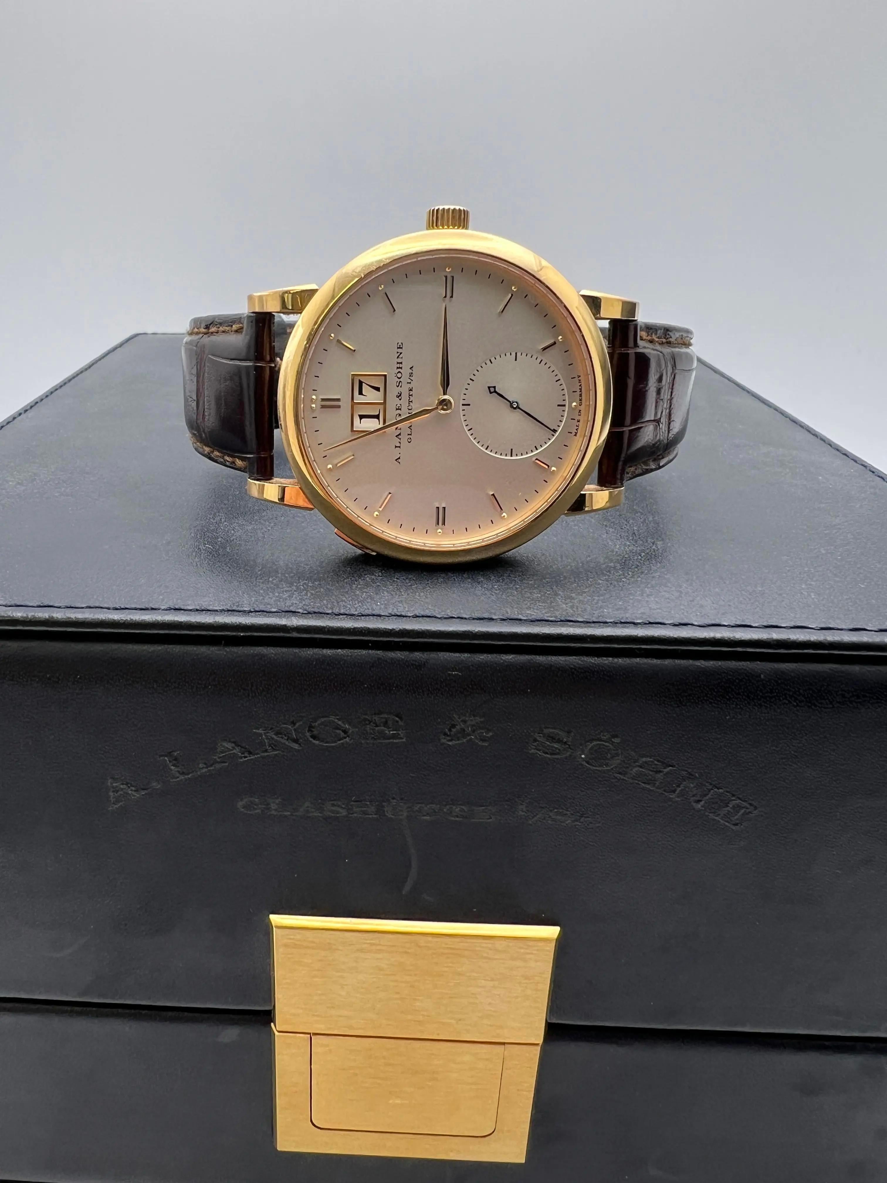 A. Lange & Söhne Saxonia 37mm 315.032 18K Rose Gold Men's Watch Box Papers In Excellent Condition For Sale In New York, NY