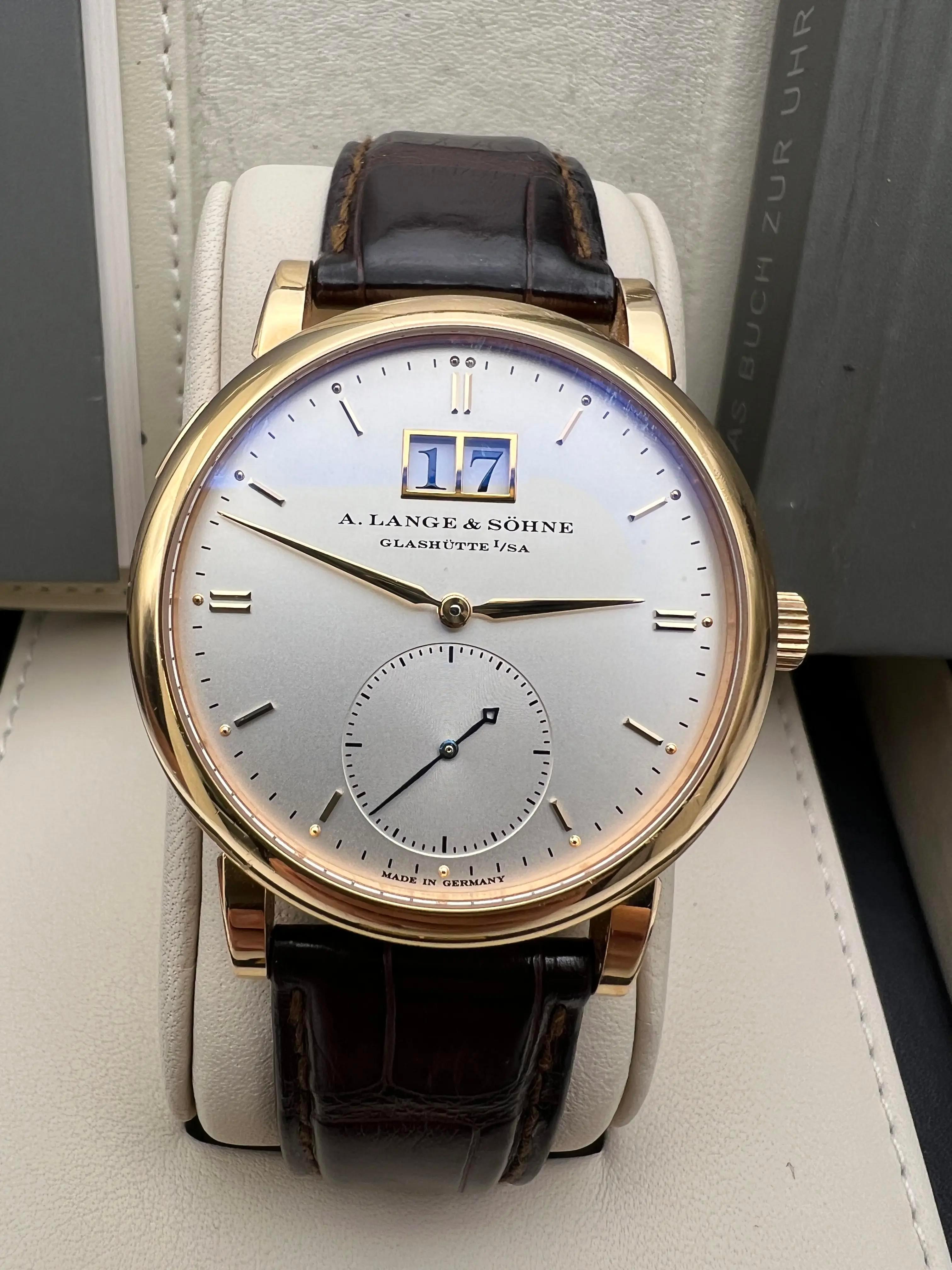 Women's or Men's A. Lange & Söhne Saxonia 37mm 315.032 18K Rose Gold Men's Watch Box Papers For Sale