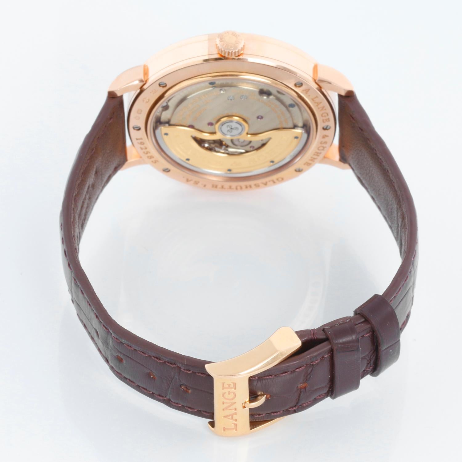 A. Lange & Söhne Saxonia Doble Hora Oro Rosa  Reloj 385.032 en Excelente estado para la venta en Dallas, TX