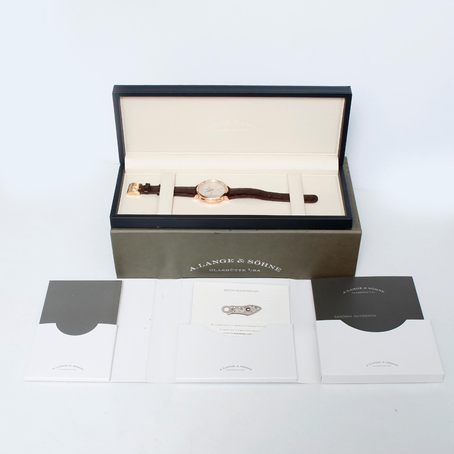 A. Lange & Söhne Saxonia Doble Hora Oro Rosa  Reloj 385.032 en venta 2
