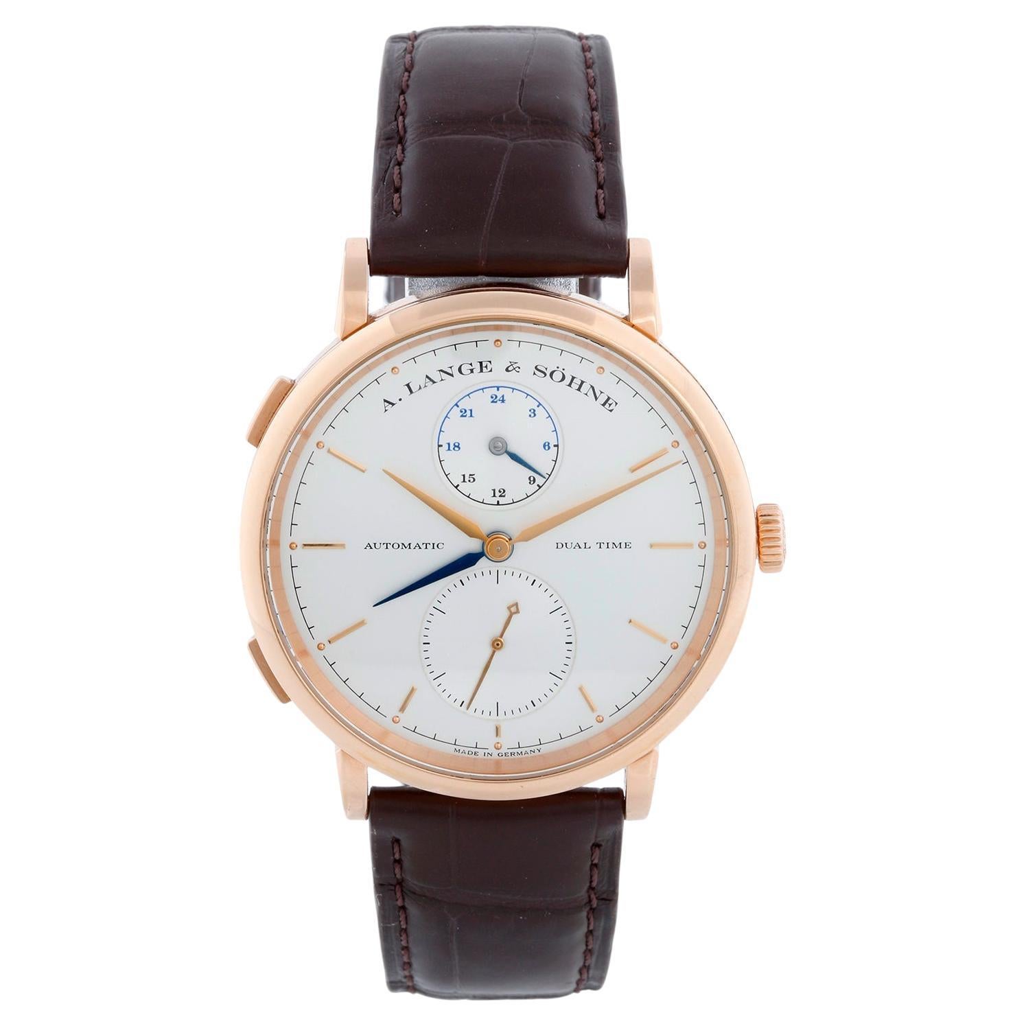 A. Lange & Söhne Saxonia Dual Time Rose Gold  Watch 385.032