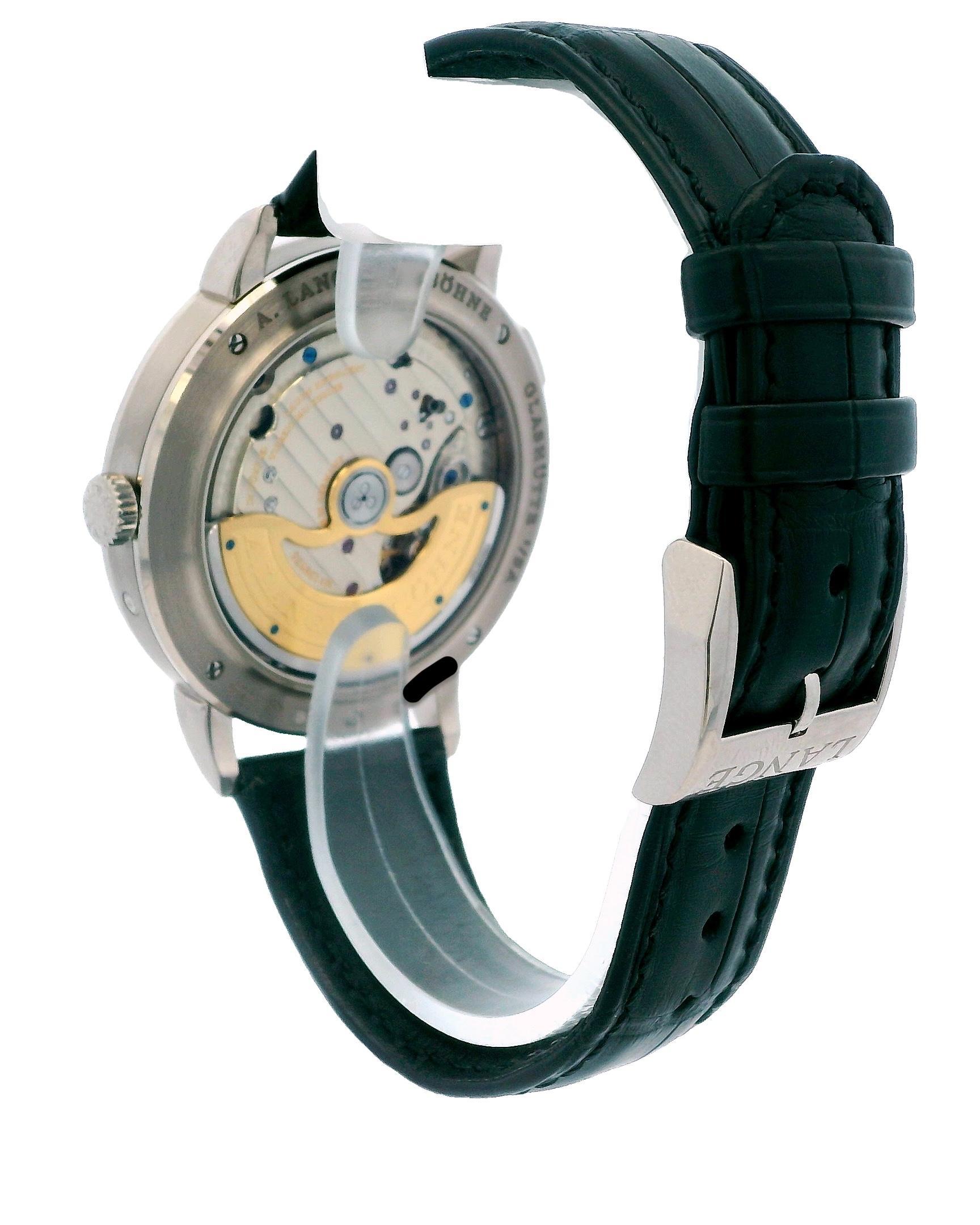 A. A. Lange & Söhne Saxonia Mondphase 18K Weißgold Box & Papiere Herren