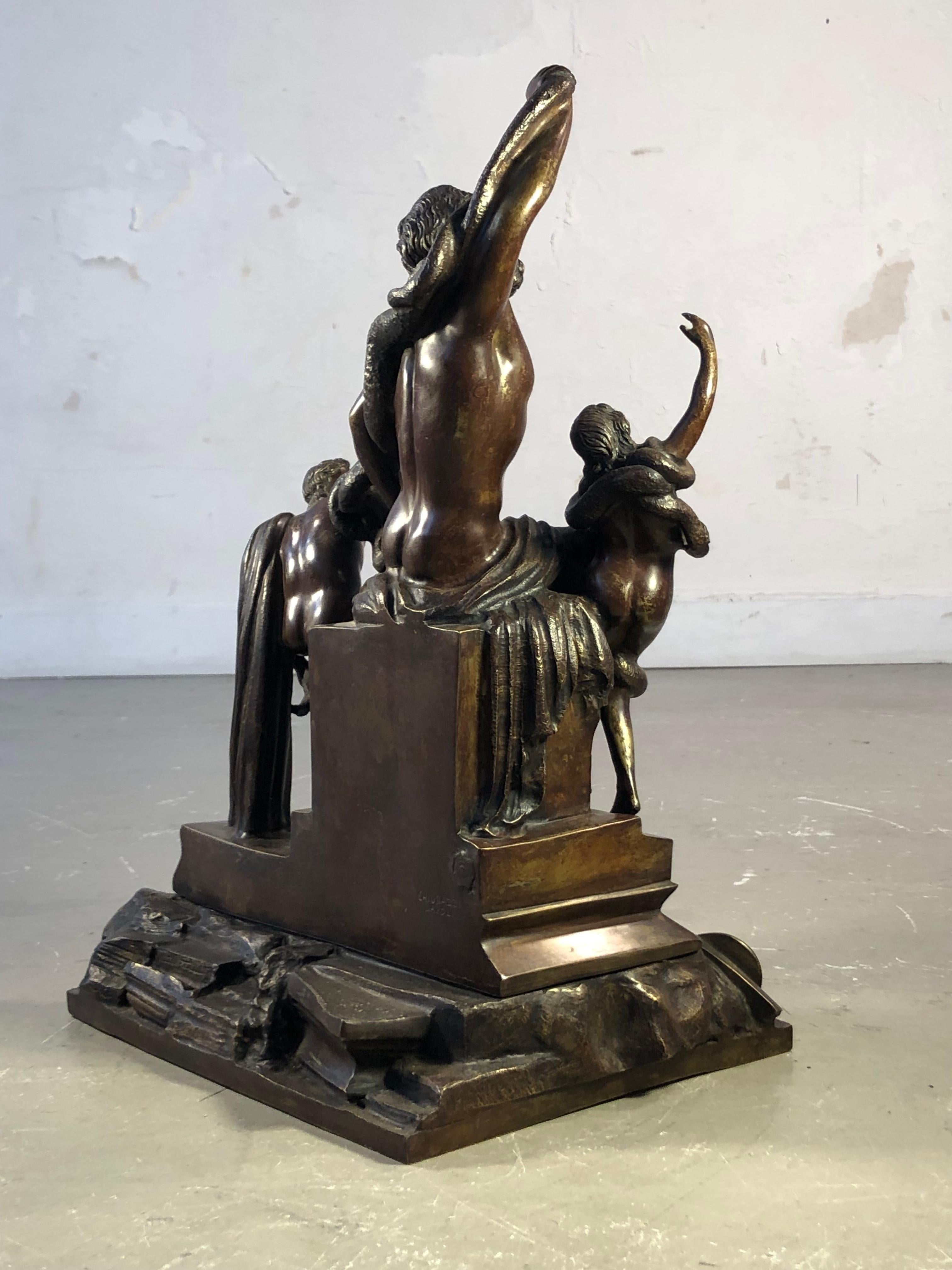 A LAOCOON Bronze SCULPTURE by GENNARO CHIURAZZI after LISSIPO, Italy 1880-1890 For Sale 8