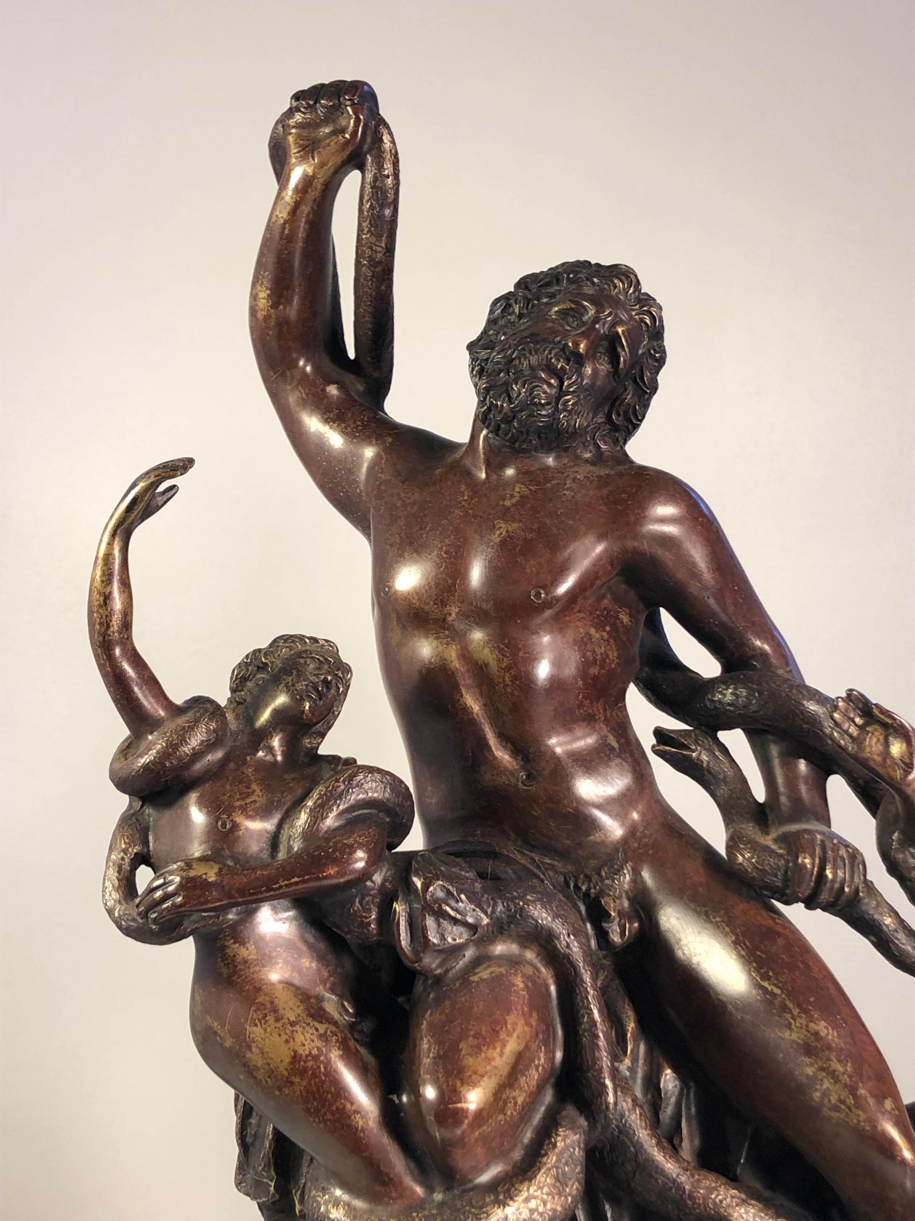 Neoclassical A LAOCOON Bronze SCULPTURE by GENNARO CHIURAZZI after LISSIPO, Italy 1880-1890 For Sale