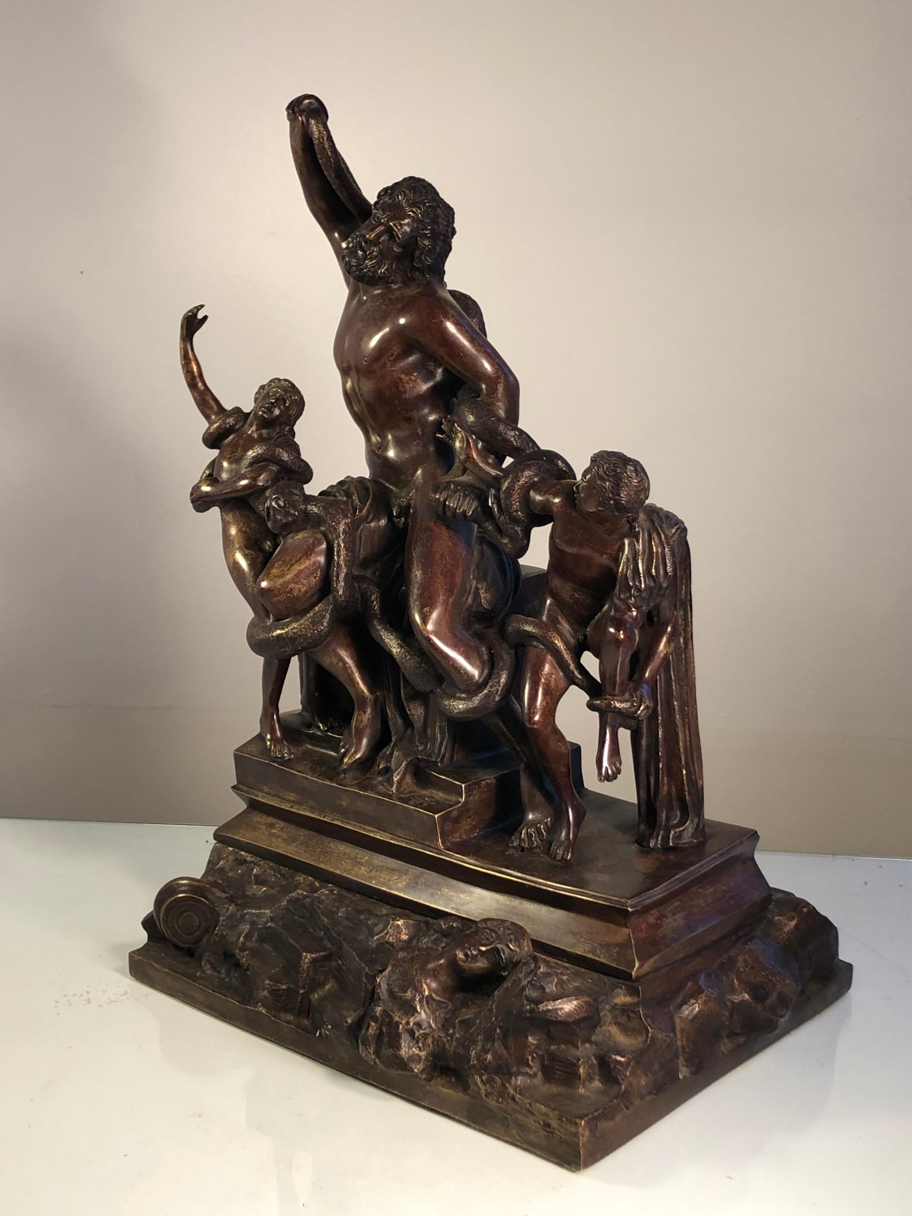 Italian A LAOCOON Bronze SCULPTURE by GENNARO CHIURAZZI after LISSIPO, Italy 1880-1890 For Sale