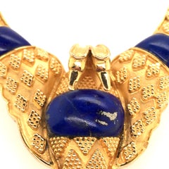 Lapis Lazuli and Gold Double Headed Eagle Brooch