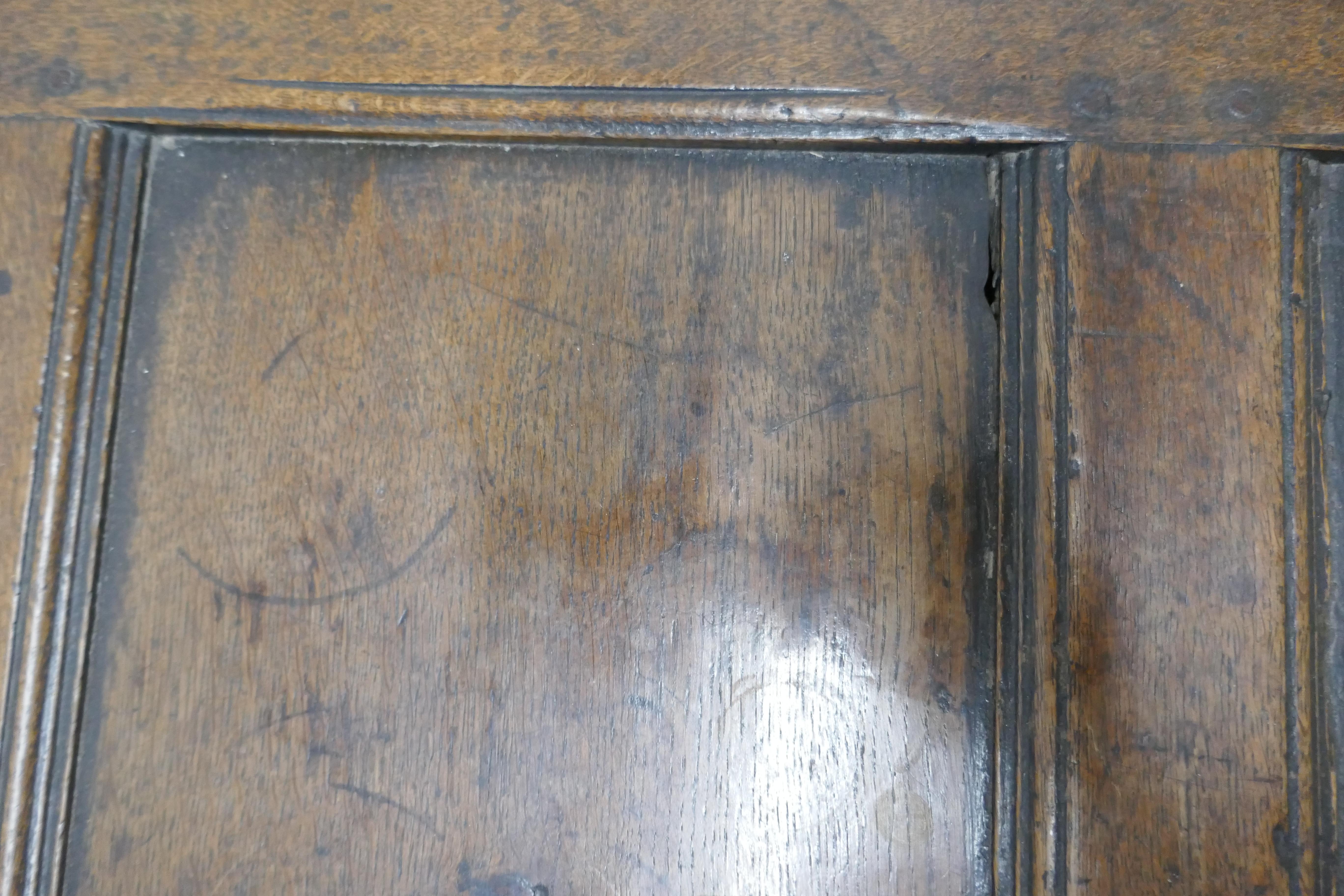 Large 17th Century Carved Oak Coffer For Sale 7