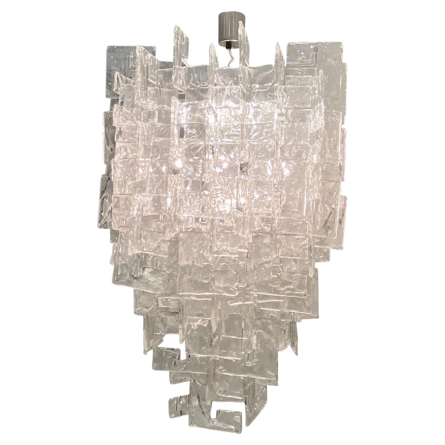A Large 180 Interlocking Elements Carlo Nason Mazzega Chandelier, 1960's Murano