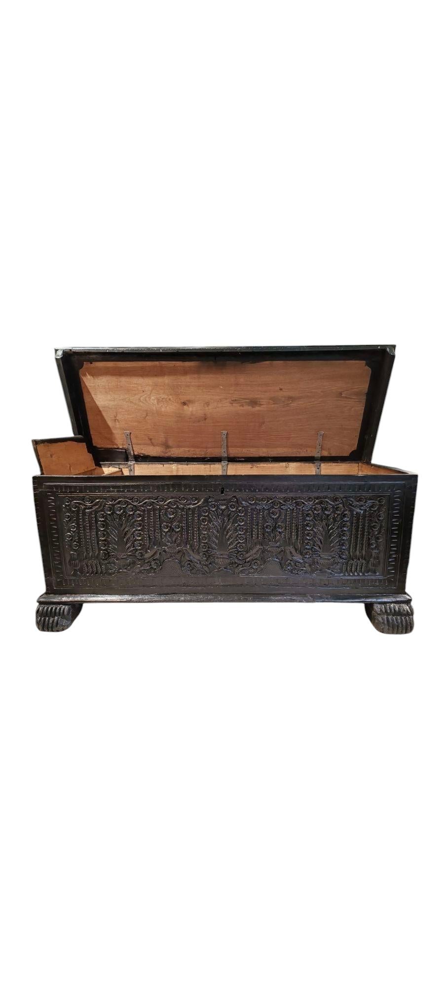Iron A large 18th Century Balkan Adriatic Coast Bridal Chest For Sale