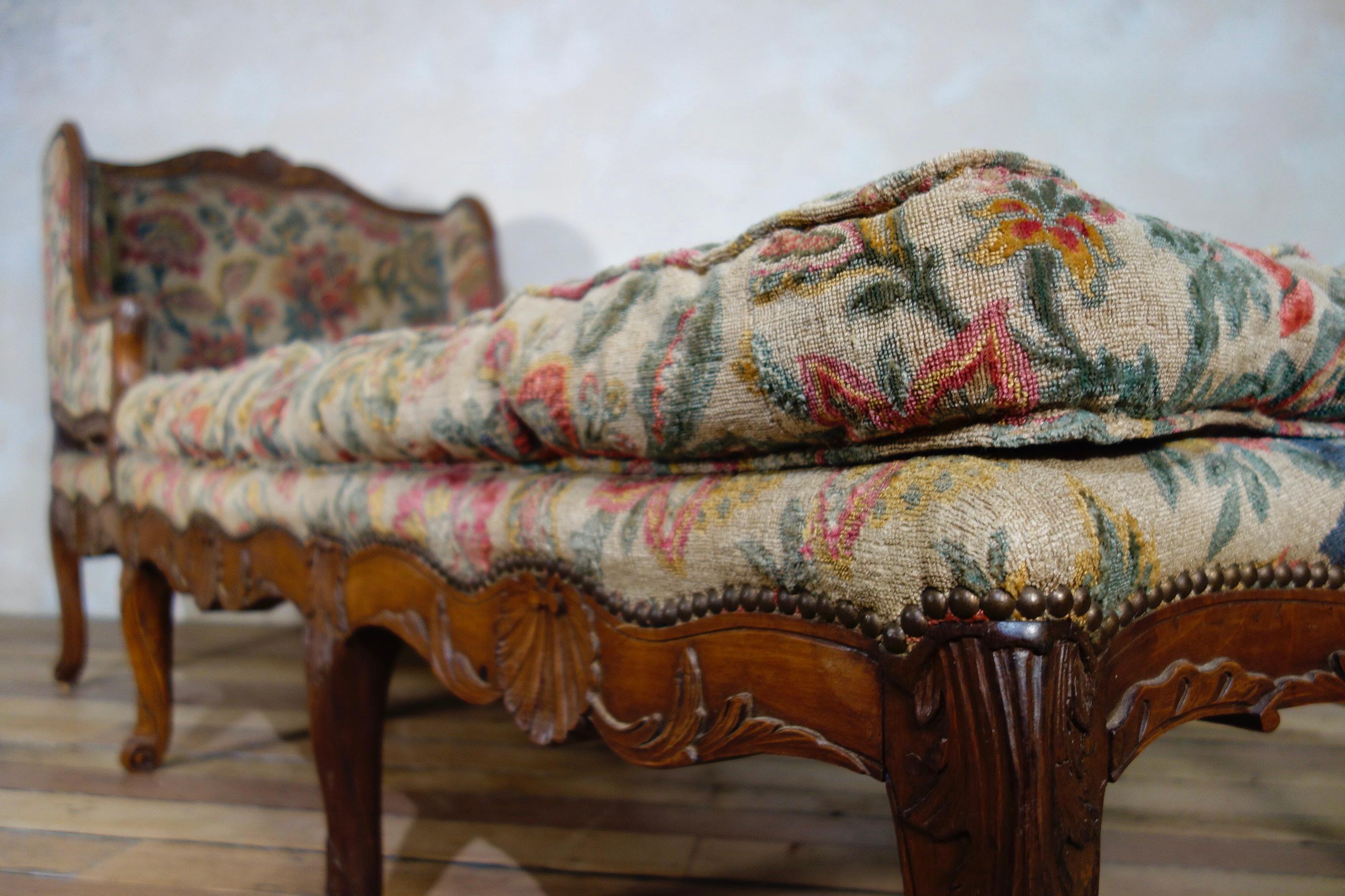 18th Century and Earlier Large 18th Century French Chaise Longue, Day Bed