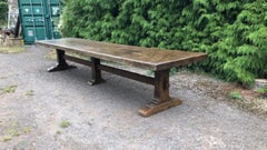 Large 18th Century Single Piece Top Trestle-Ended Refectory Table