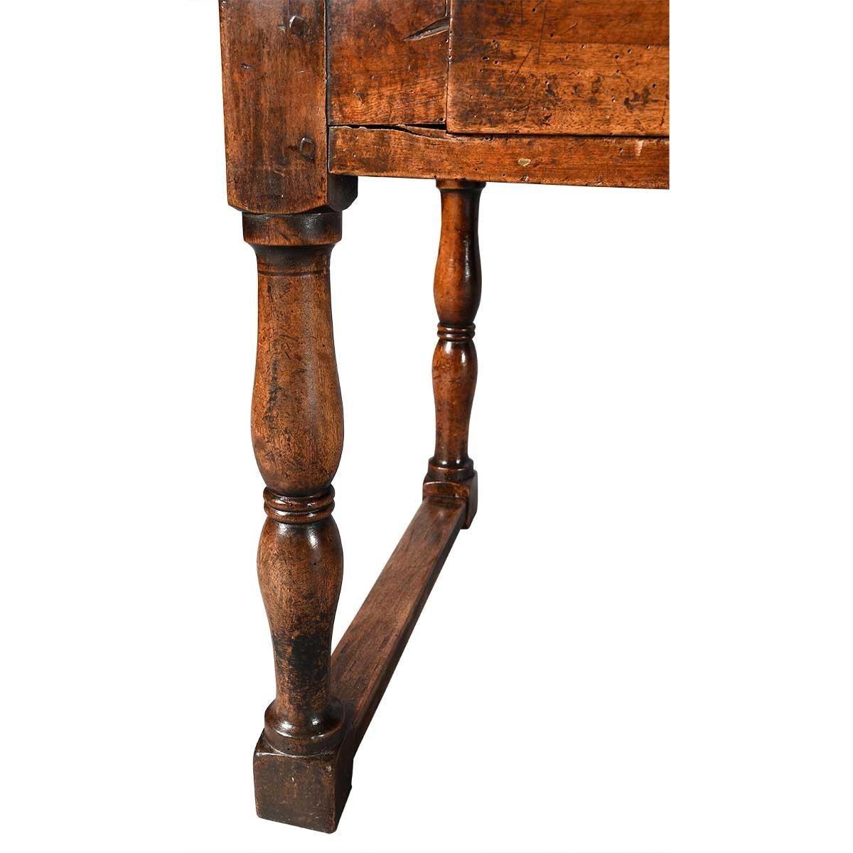 French A Large 18th Century Walnut Center (or Kitchen) Table For Sale