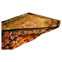 Large 19 Century French Aubusson Carpet in Flowery and Leafy Tropical Hues