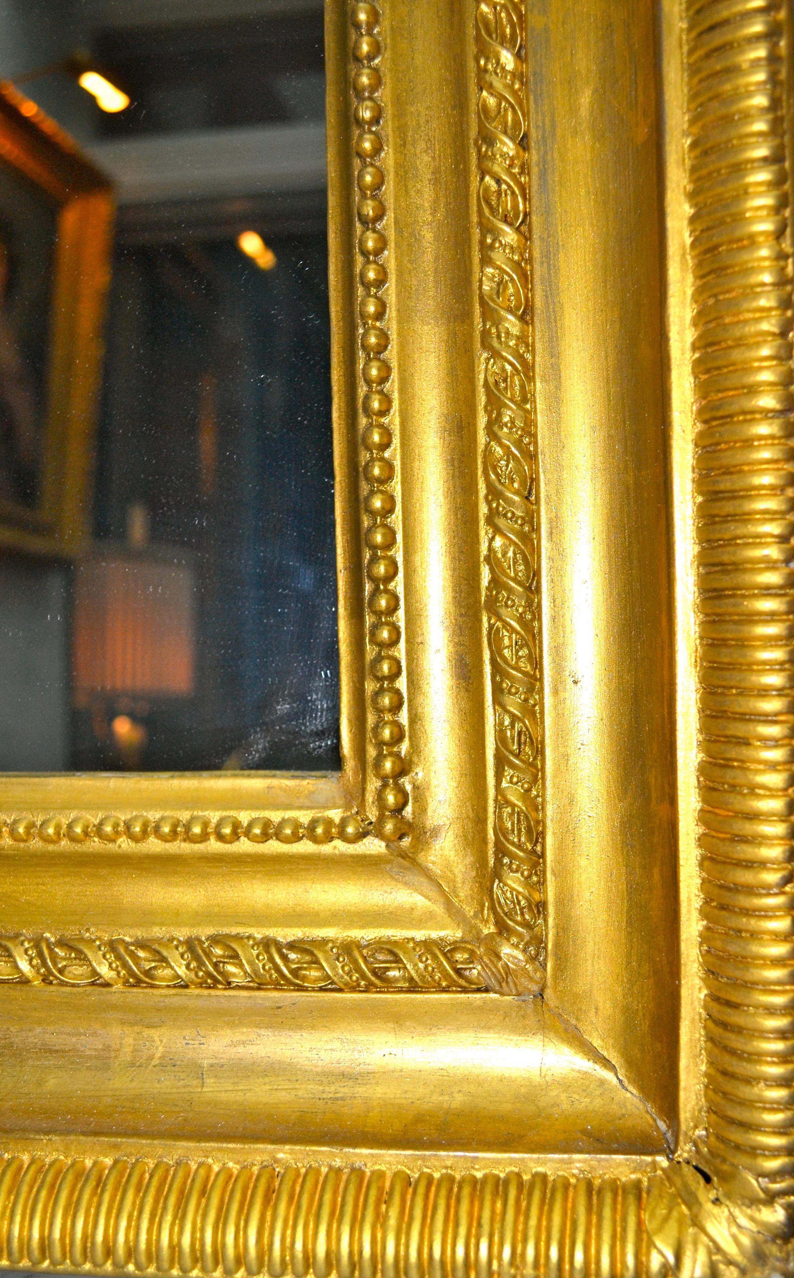 French Large 19th Century Giltwood Framed Mirror