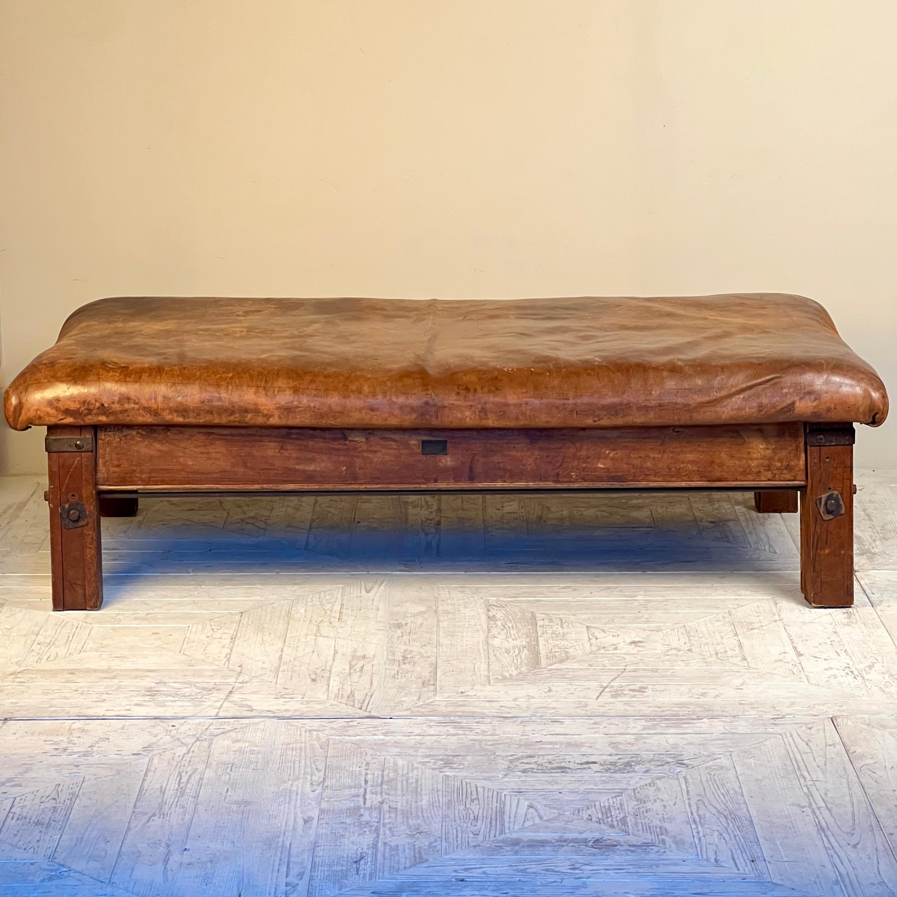 A Large 1930/40'S Leather Pommel Coffee Table Stool 5