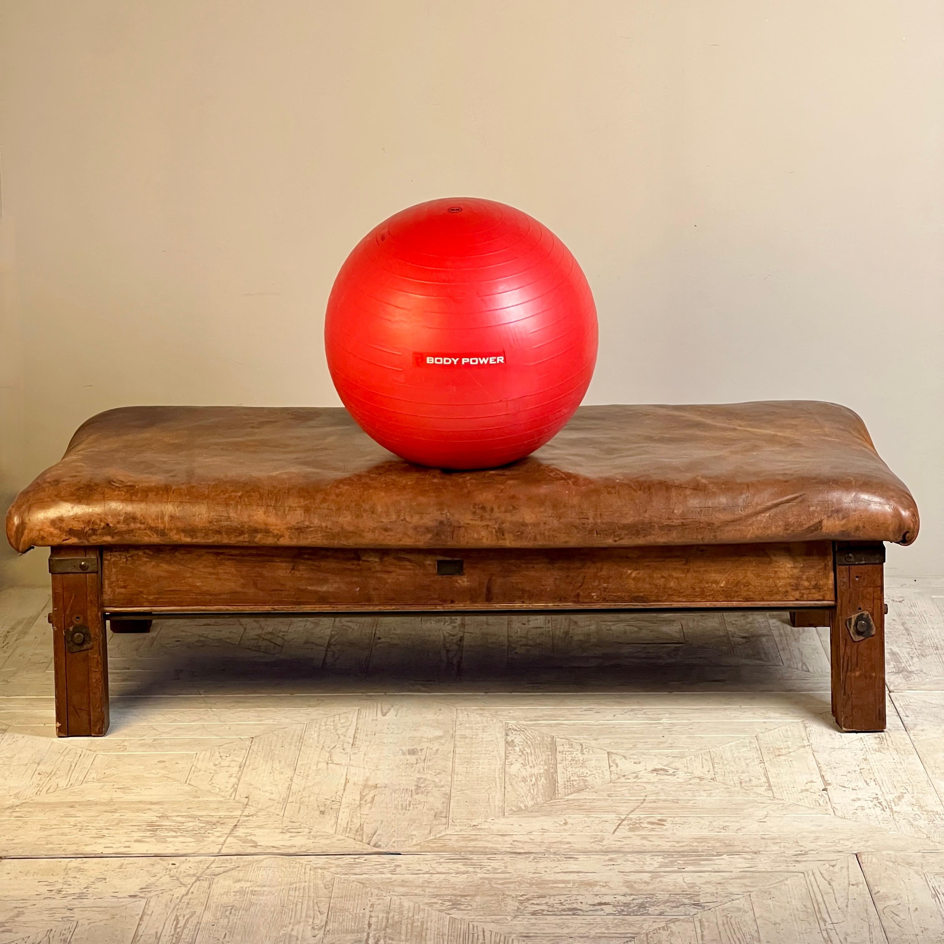 Mid-20th Century A Large 1930/40'S Leather Pommel Coffee Table Stool
