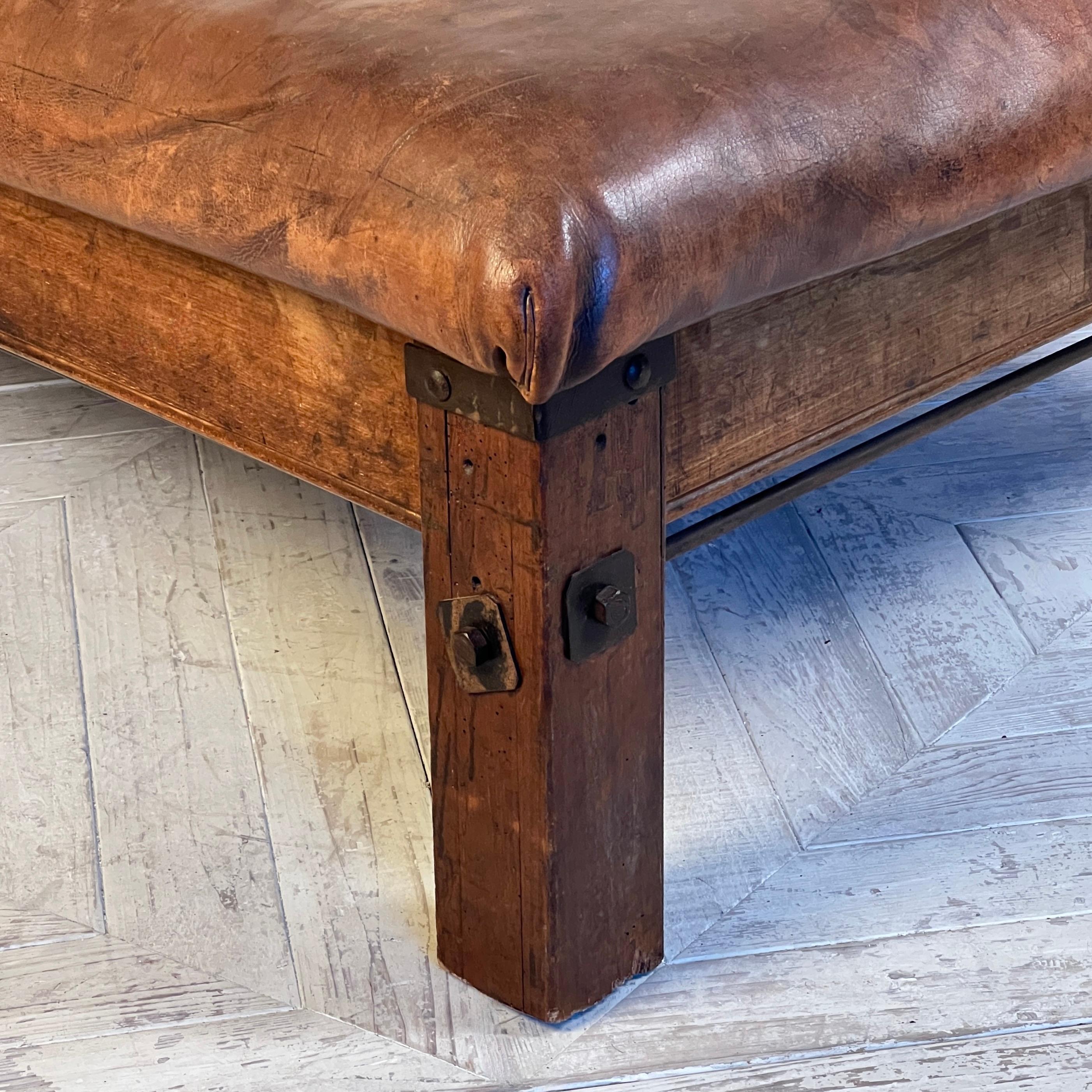 A Large 1930/40'S Leather Pommel Coffee Table Stool 2
