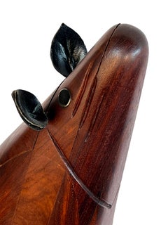 A Large 1960s Carved Rosewood Mouse: Gumps, San Francisco