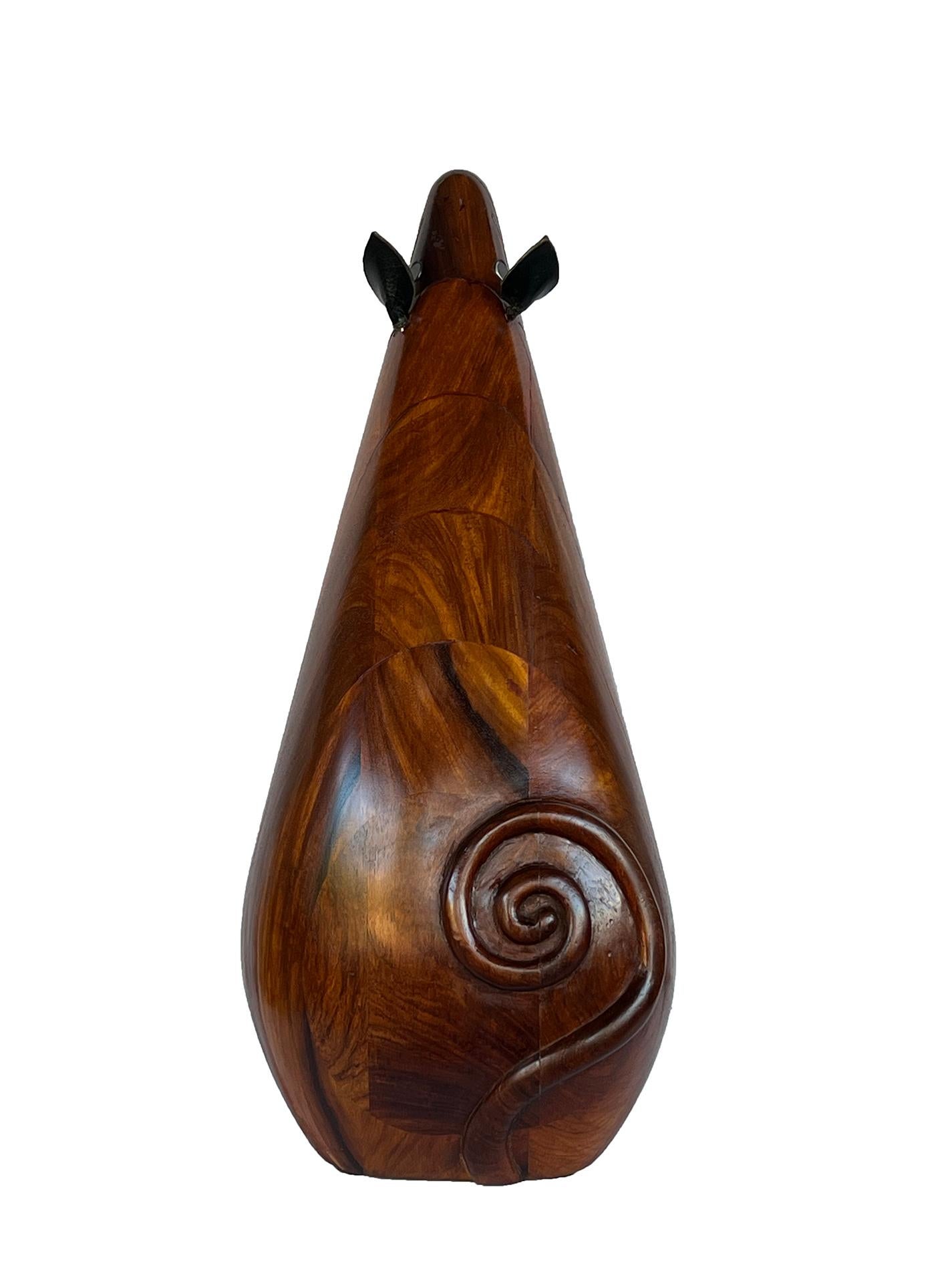 Philippine A Large 1960s Carved Rosewood Mouse: Gumps, San Francisco  For Sale
