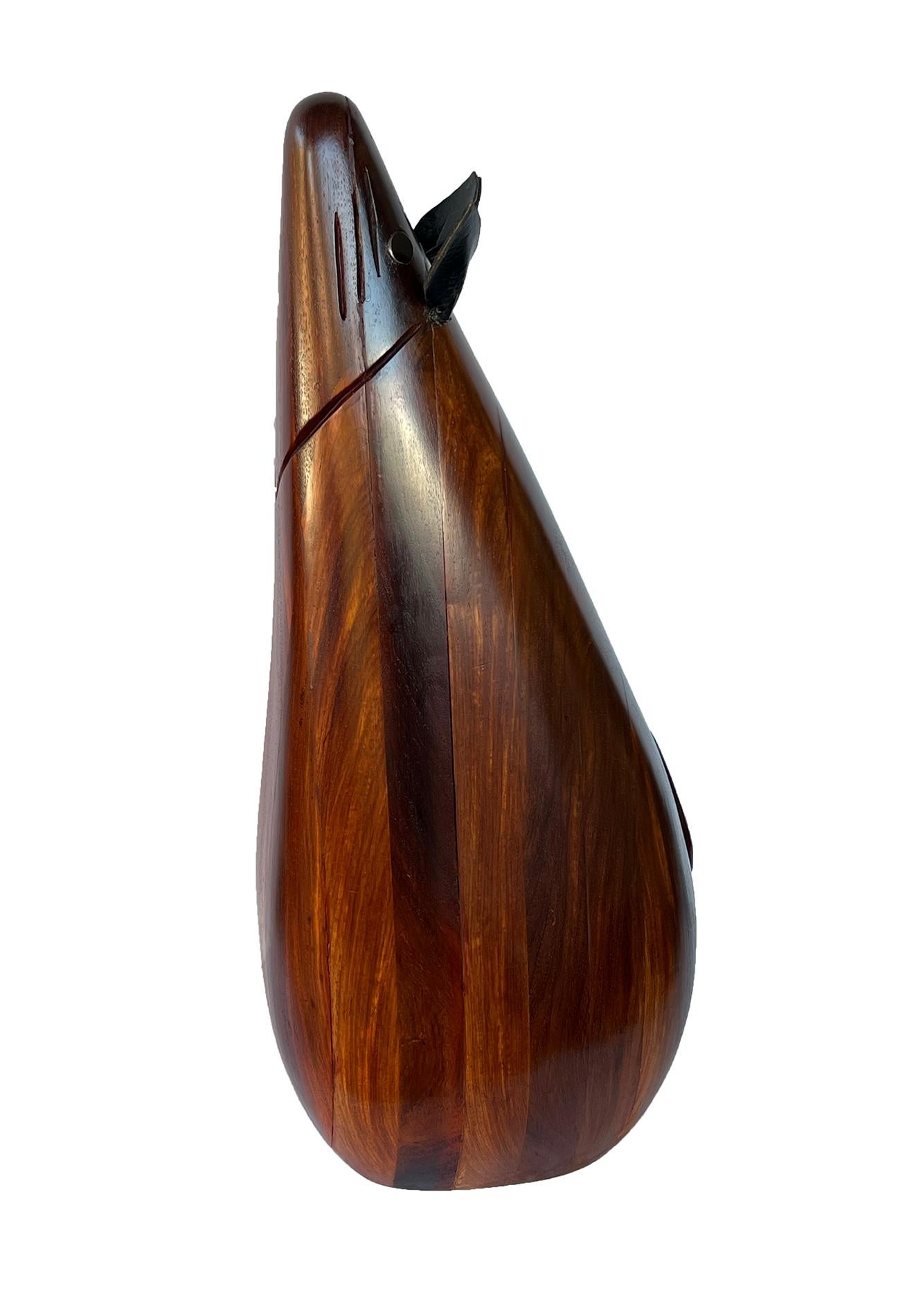 Turned A Large 1960s Carved Rosewood Mouse: Gumps, San Francisco  For Sale