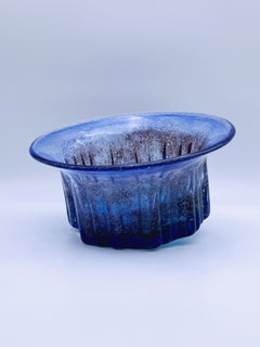 Große Schale aus skandinavischem Kunstglas der 1960er Jahre von Willy Johansson (1921-1993)