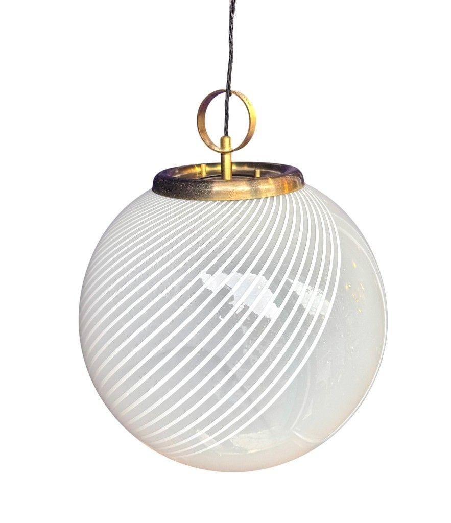 Lámpara colgante de bola de cristal de Murano 