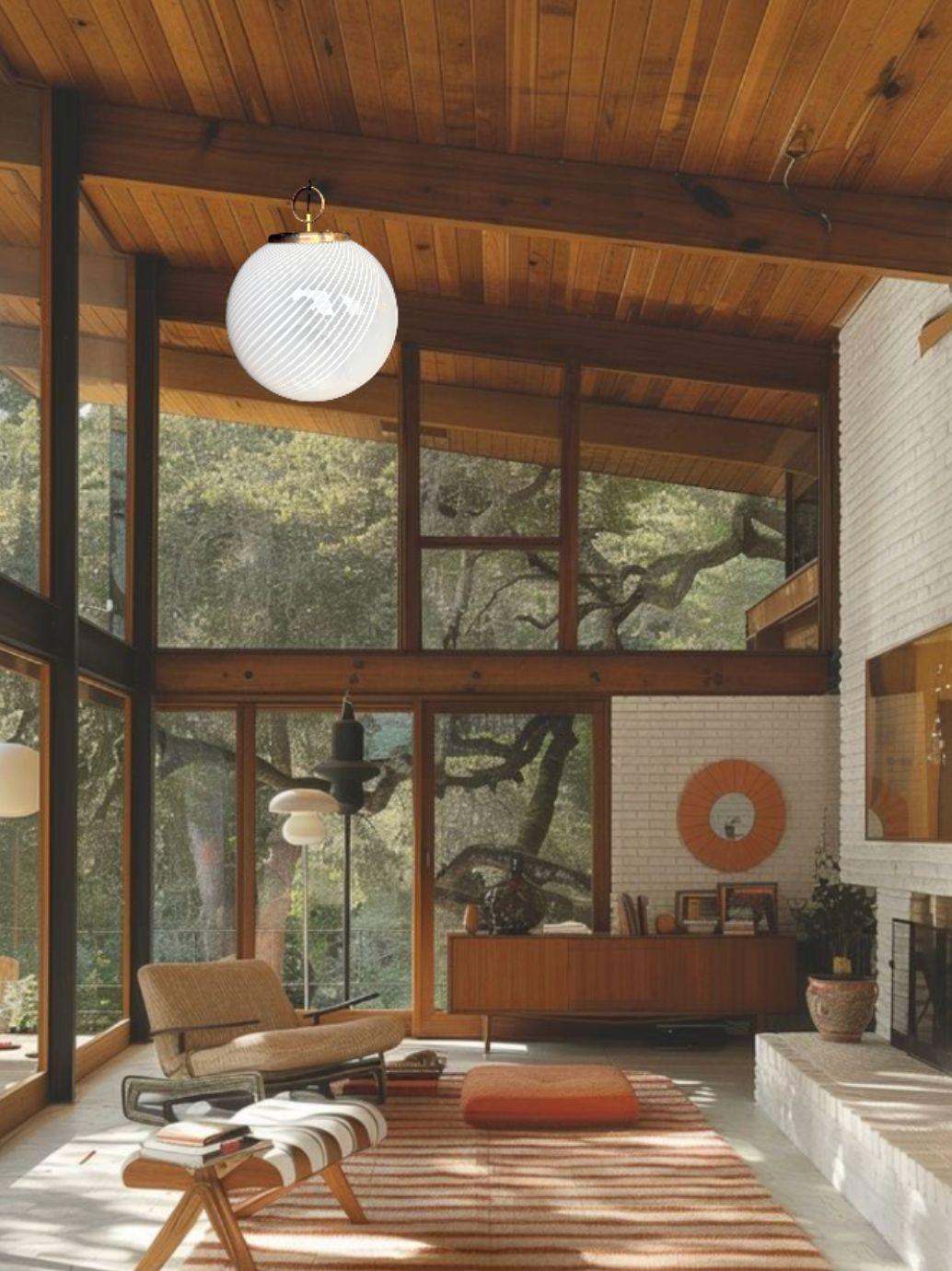 Una gran década de 1960  Lámpara colgante en forma de remolino 