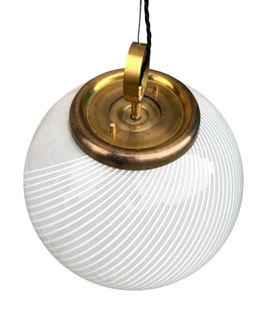 Lámpara colgante de bola de cristal de Murano 