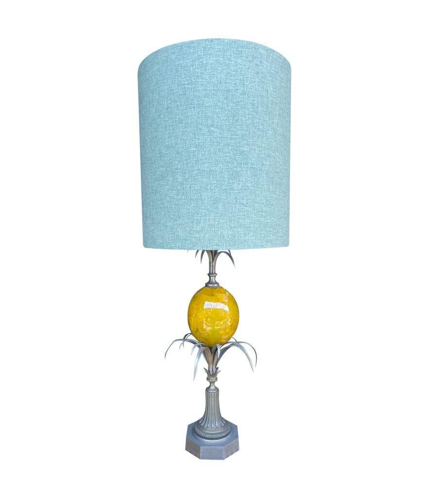 A large 1960s yellow egg lamp attributed with to Maison Charles For Sale 9