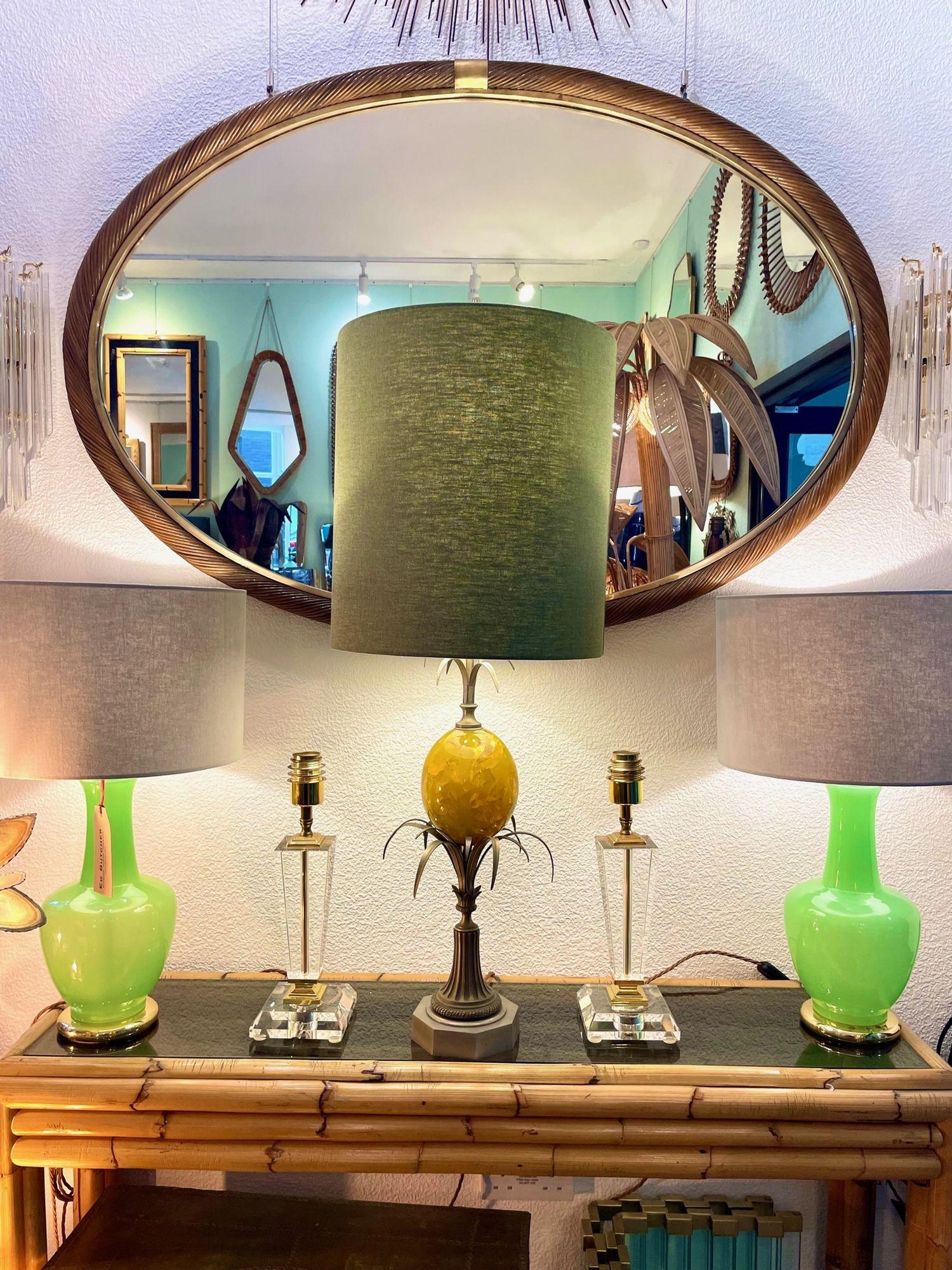A large 1960s yellow egg lamp attributed with to Maison Charles For Sale 10