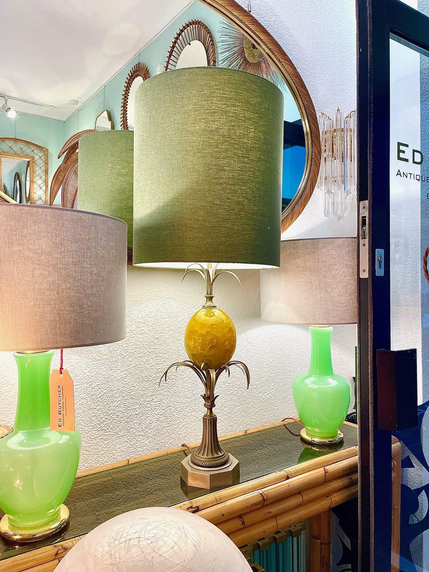 A large 1960s yellow egg lamp attributed with to Maison Charles For Sale 12