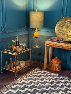 A large 1960s yellow egg lamp attributed with to Maison Charles