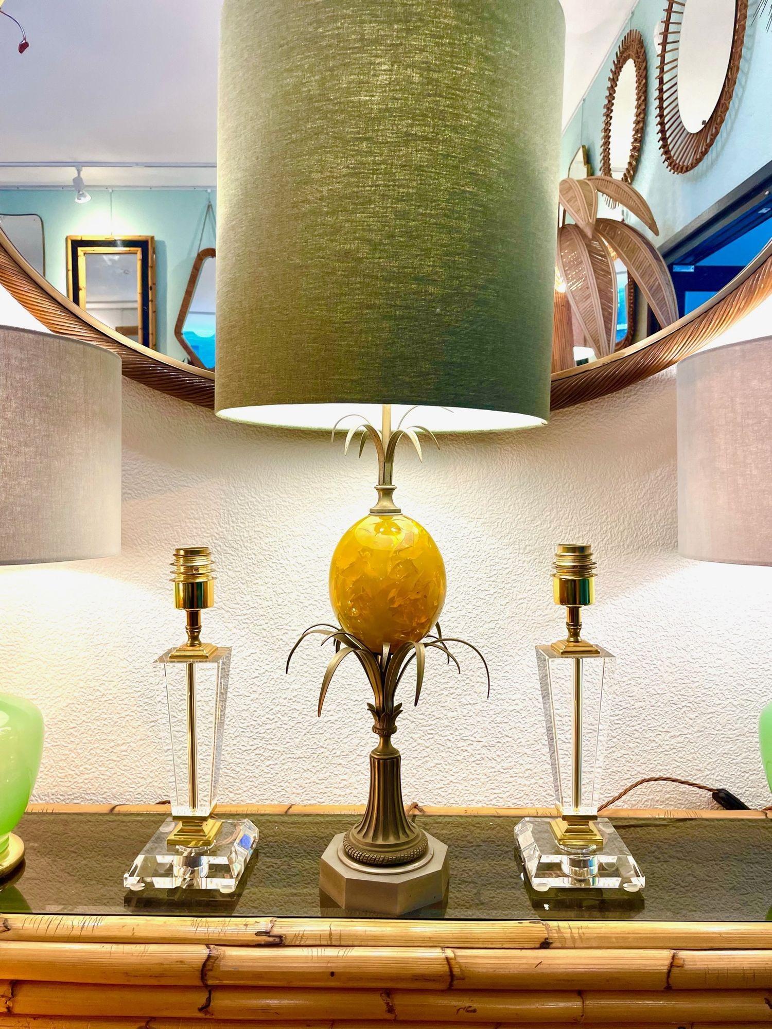 Metal A large 1960s yellow egg lamp attributed with to Maison Charles For Sale