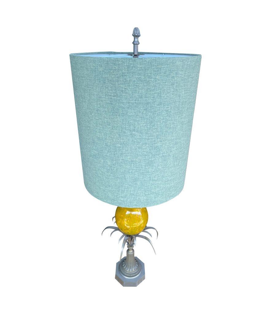 A large 1960s yellow egg lamp attributed with to Maison Charles For Sale 1