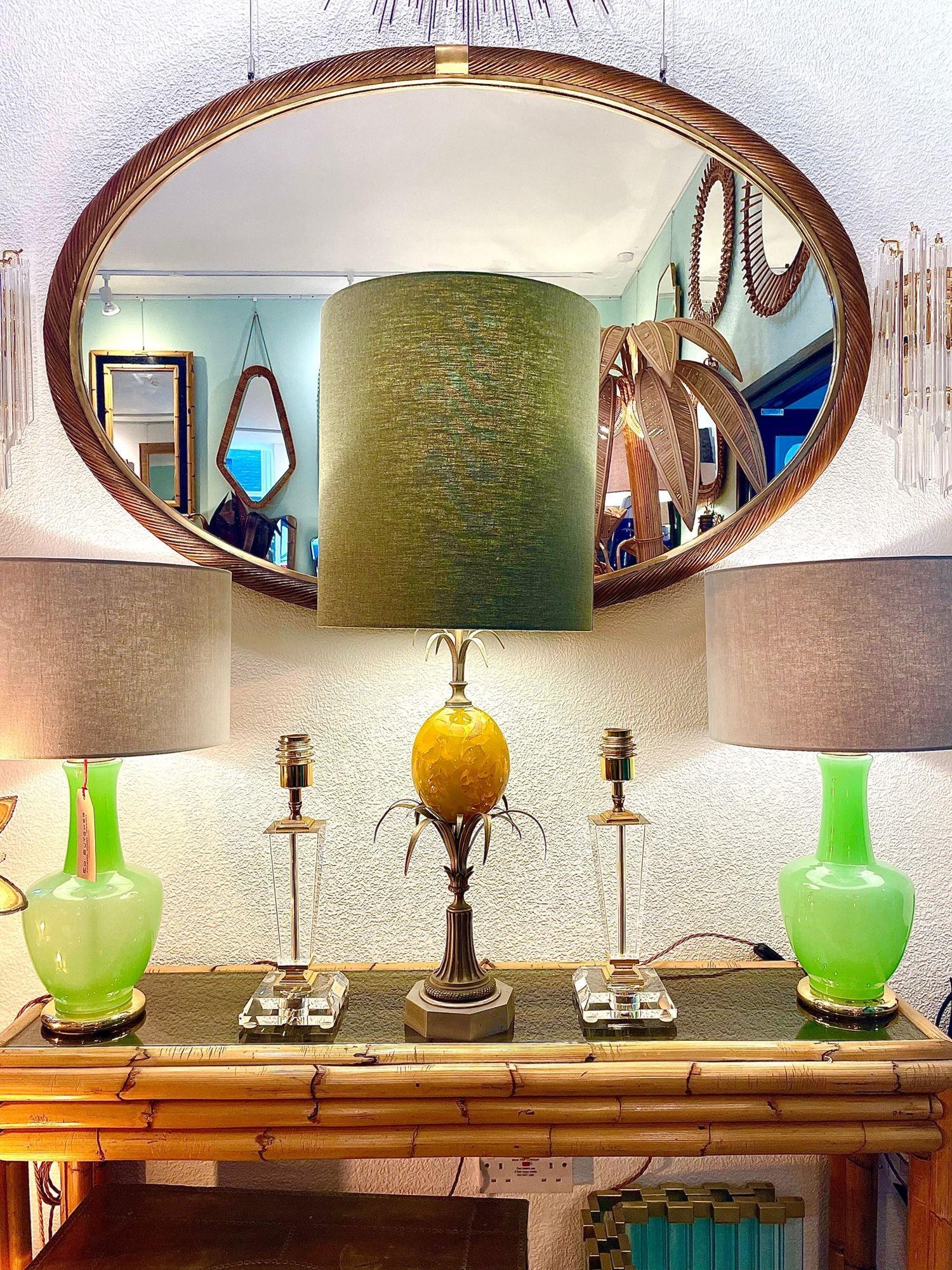 A large 1960s yellow egg lamp attributed with to Maison Charles For Sale 3