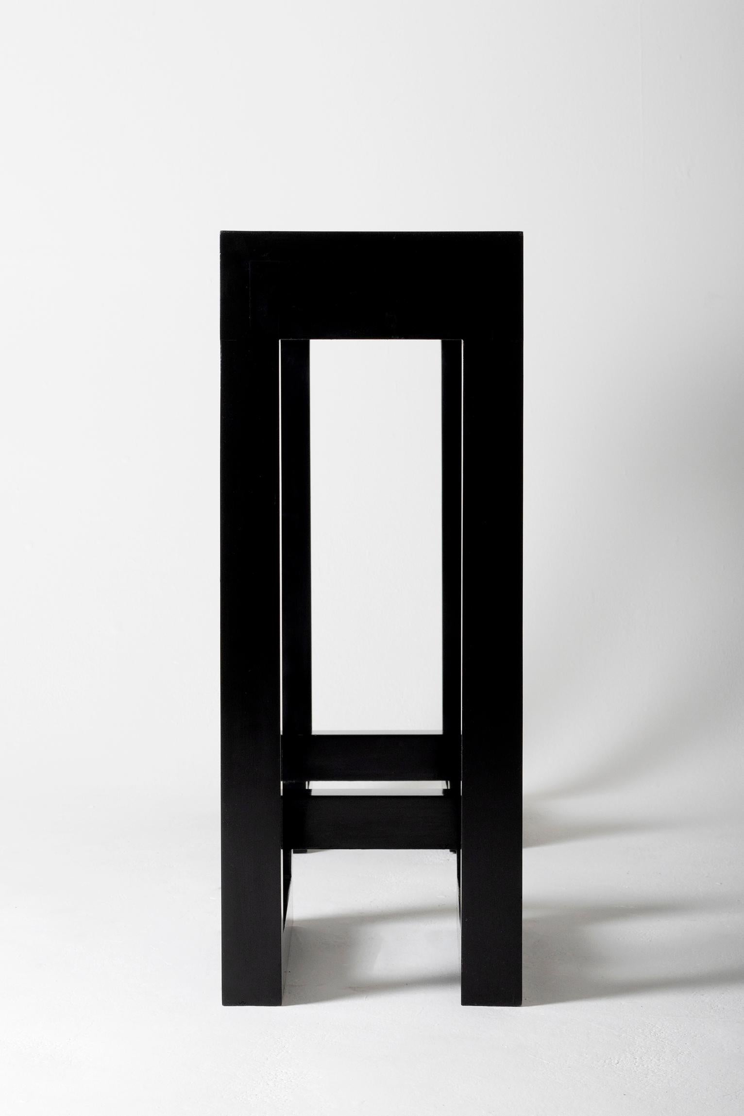 Large 1970s Black Lacquer Console Table 4