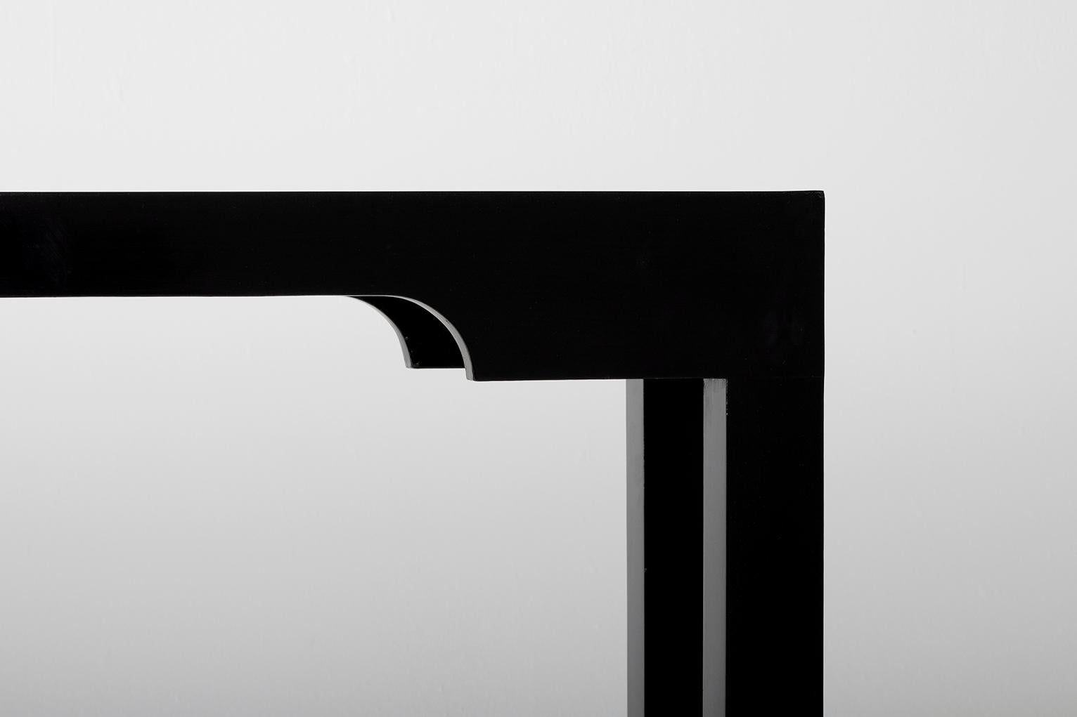 Large 1970s Black Lacquer Console Table In Good Condition In London, GB