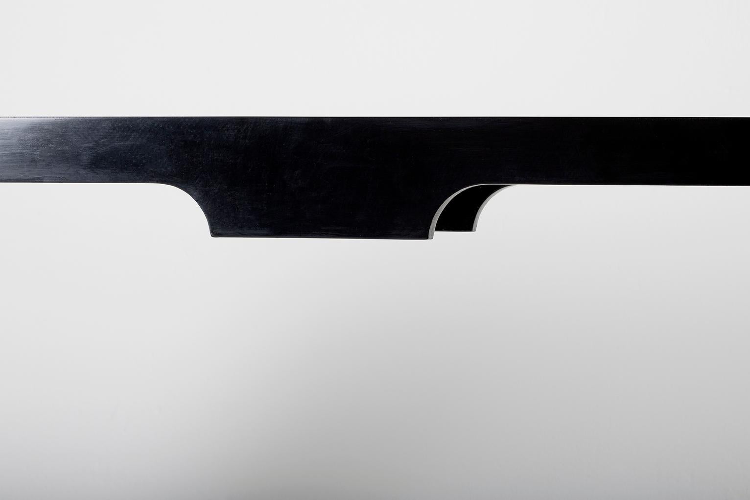20th Century Large 1970s Black Lacquer Console Table