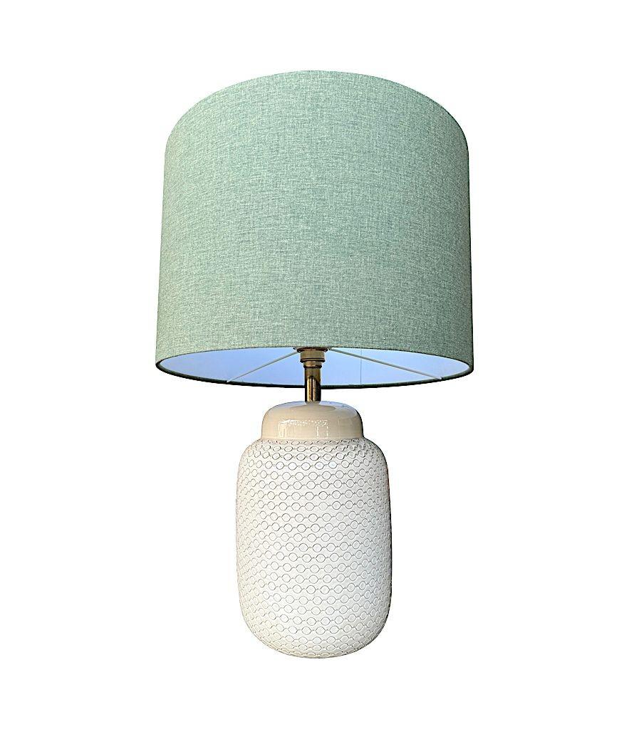 Une grande lampe italienne en céramique crème des années 1970 par Tommaso Barbi en vente 9