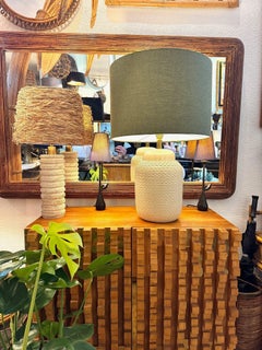 A large 1970s Italian cream ceramic lamp by Tommaso Barbi