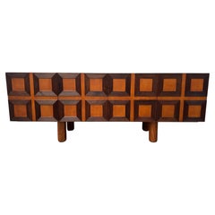 A large 1960s  Italian four doors geomagnetic design credenza