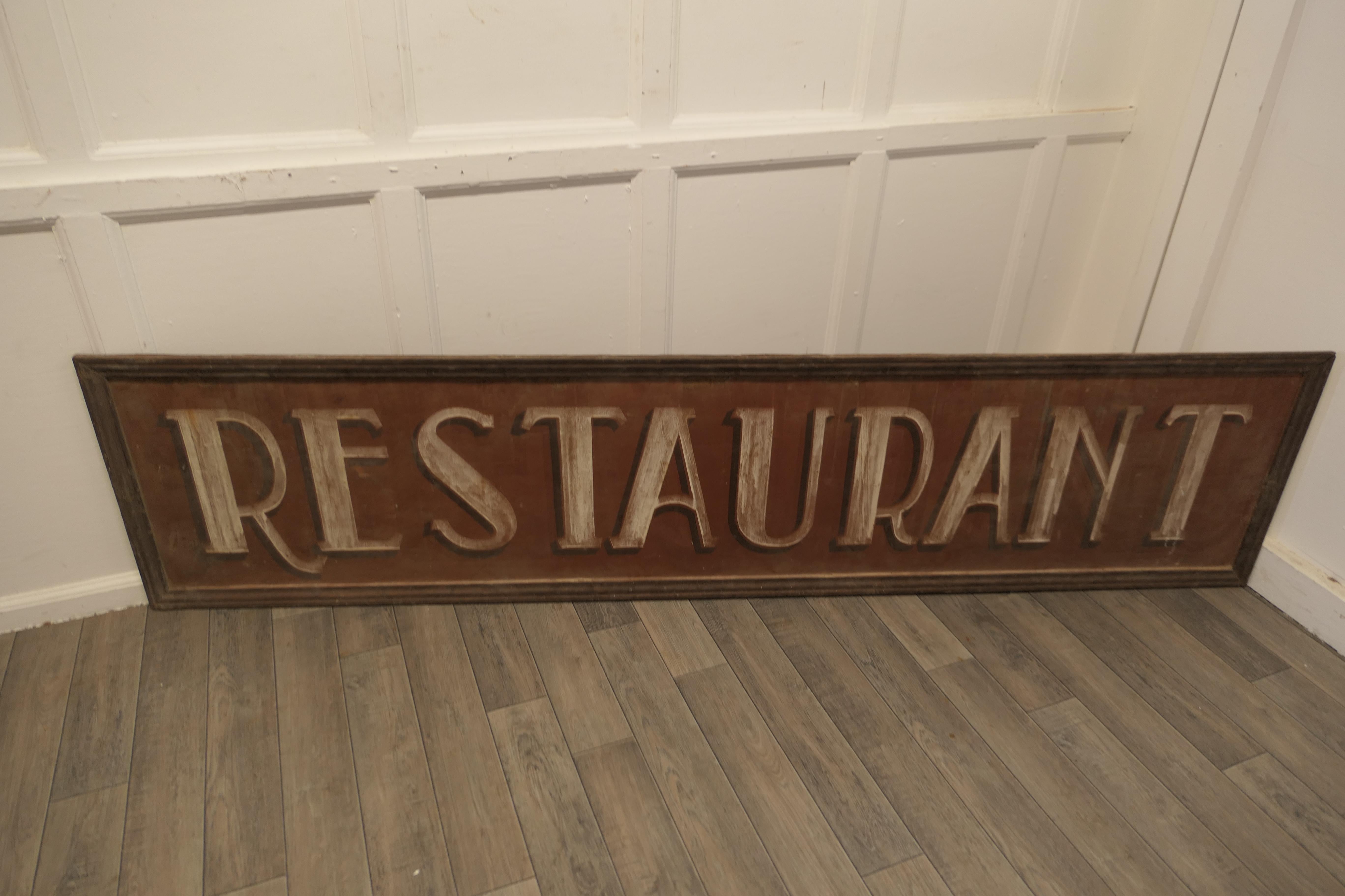 Arts and Crafts Large 19th C Cast Iron Painted RESTAURANT Sign This is an Original