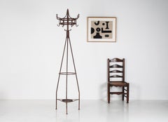 A Large 19th Century Blacksmith Made Wrought Iron Hat, Coat & Umbrella Stand