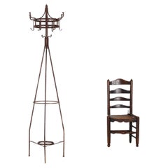 A Large 19th Century Blacksmith Made Wrought Iron Hat, Coat & Umbrella Stand