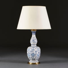 Large 19th Century Blue and White Delft Lamp