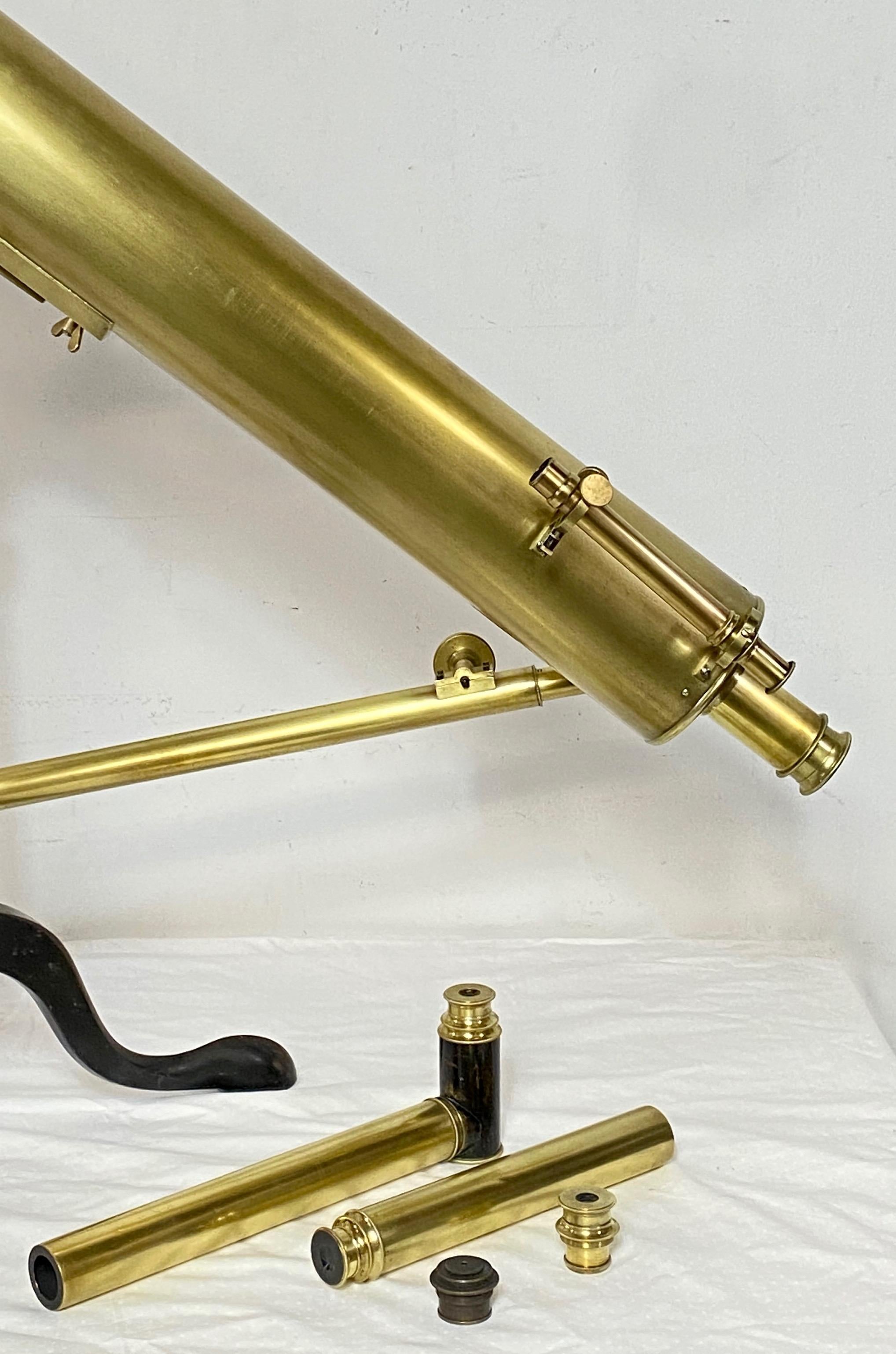 Un grand télescope de bibliothèque en laiton du 19ème siècle marqué A. Bardou, Paris en vente 4