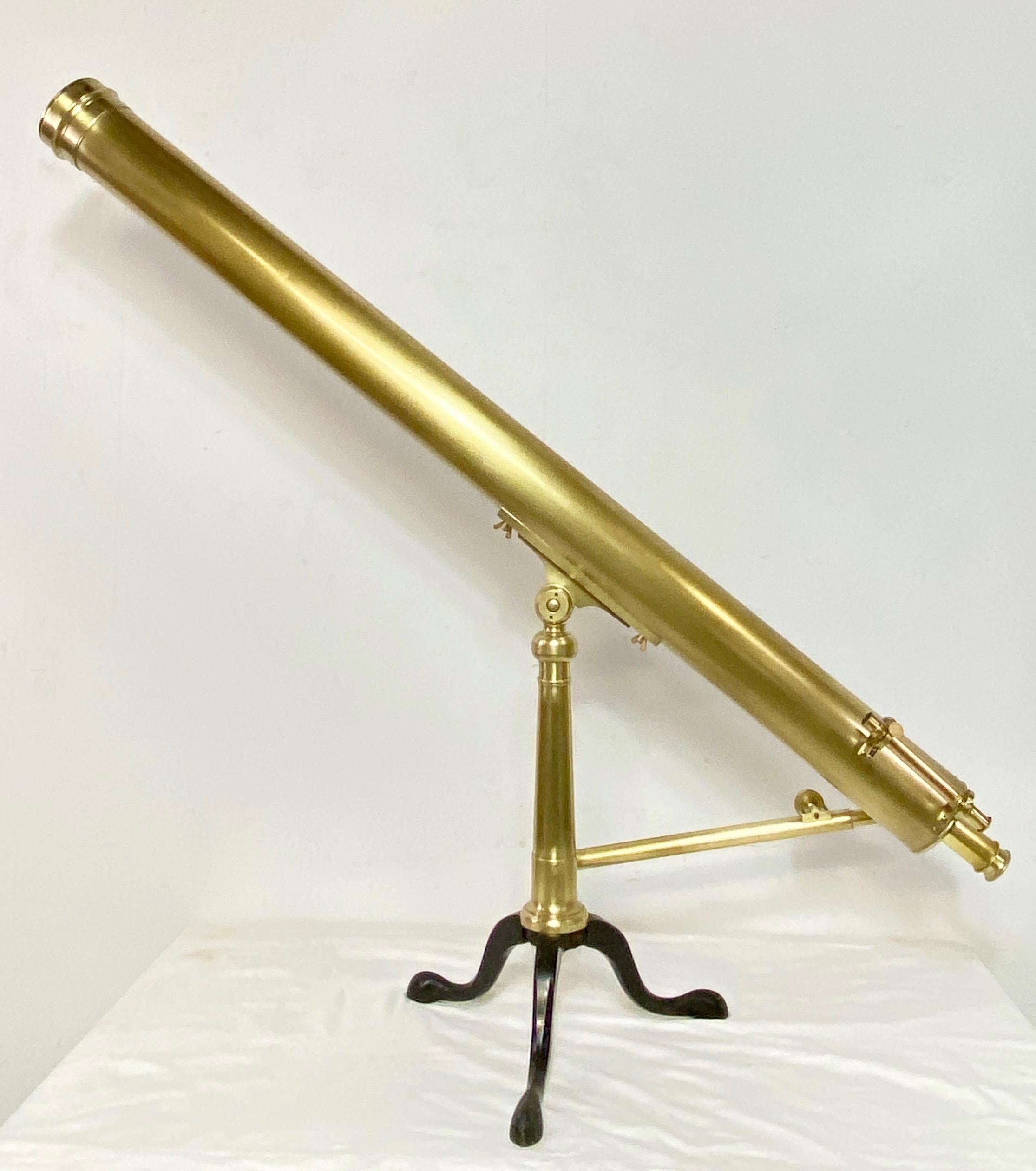 Un grand télescope de bibliothèque en laiton du 19ème siècle marqué A. Bardou, Paris en vente 5