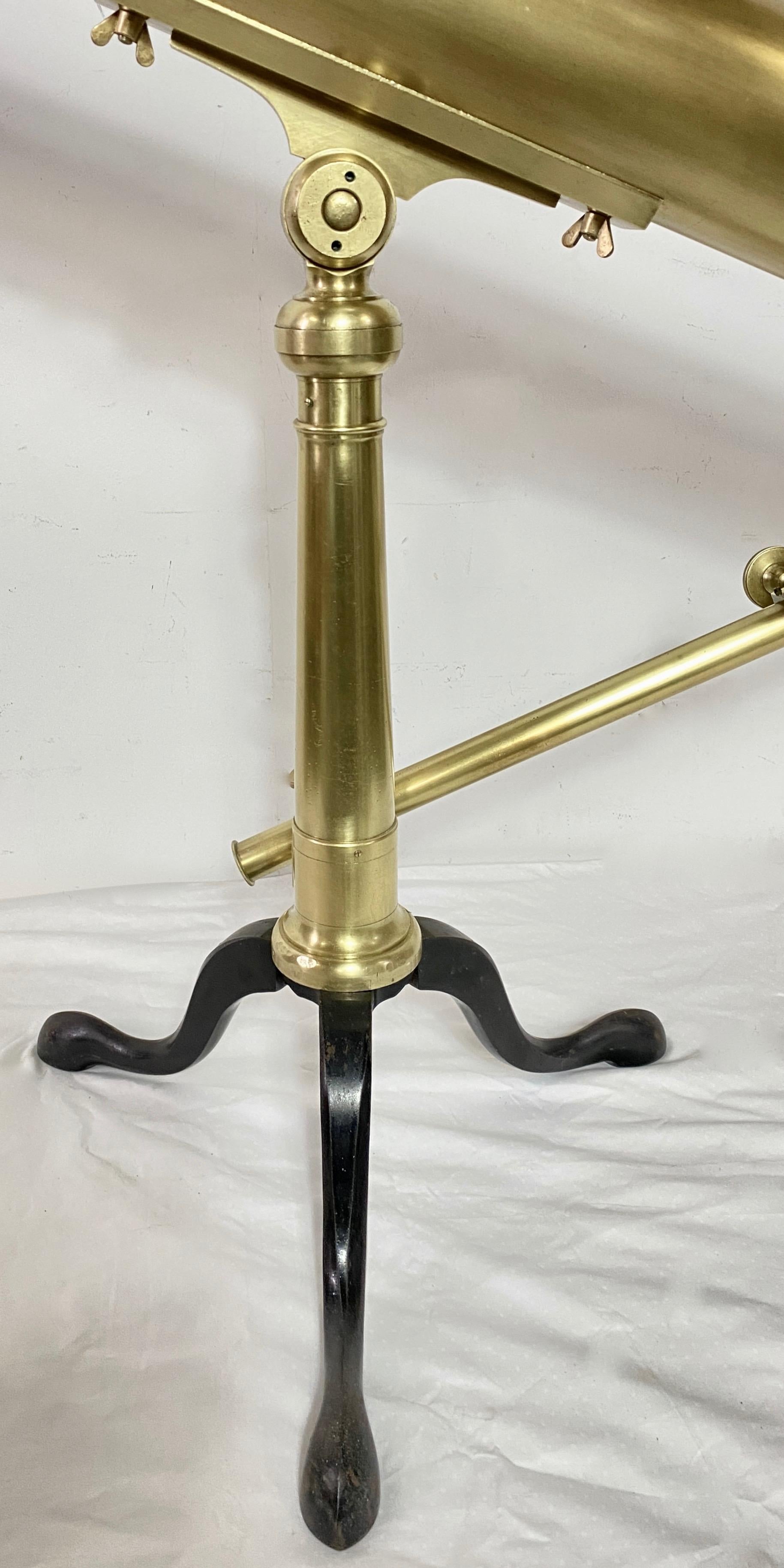 Un grand télescope de bibliothèque en laiton du 19ème siècle marqué A. Bardou, Paris Bon état - En vente à San Francisco, CA